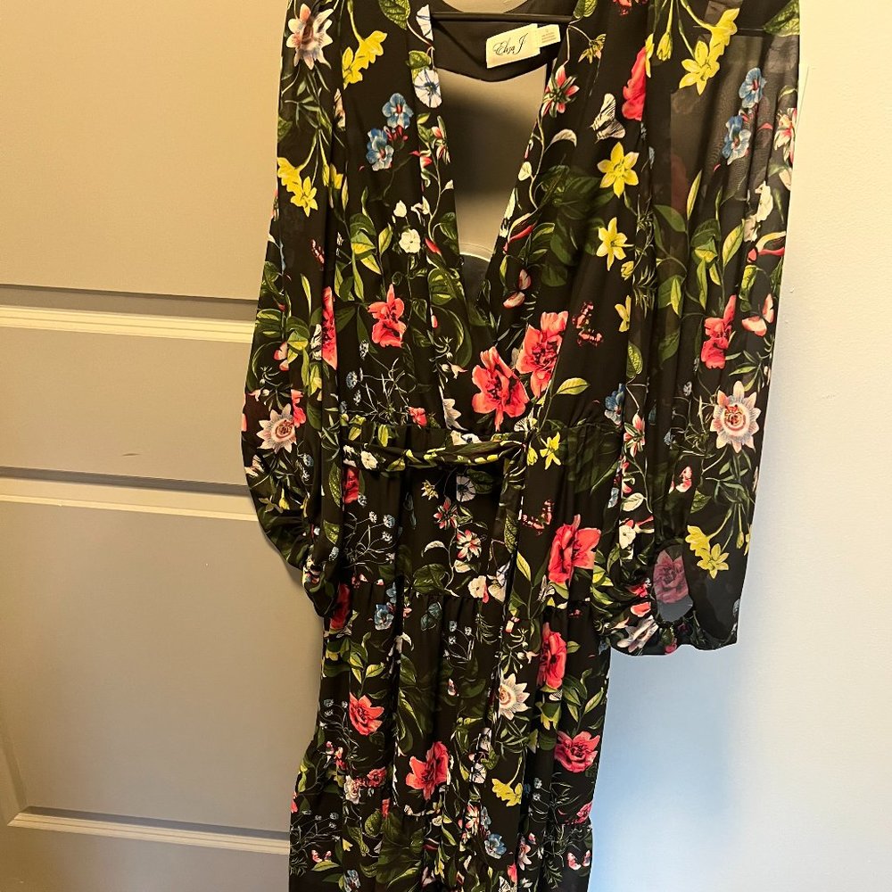 Floral Open Back Dress